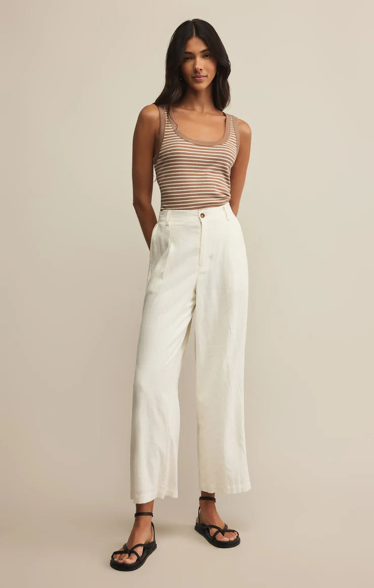 Z SUPPLY Elin Stripe Rib Tank in iced coffee