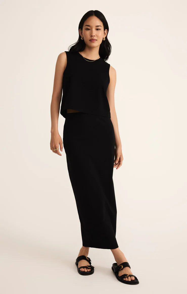 Z SUPPLY Gail Midi Skirt in true black
