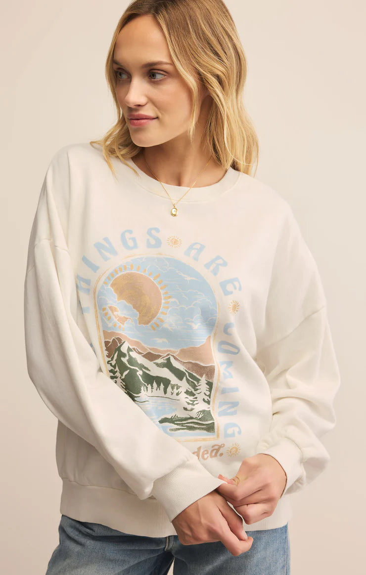 Z SUPPLY Grounded Sunday Sweatshirt in sea salt