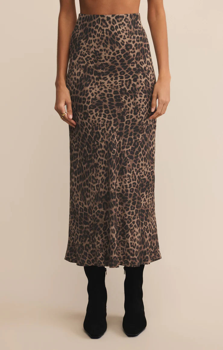 Z SUPPLY Izabel Leopard Skirt in desert tan