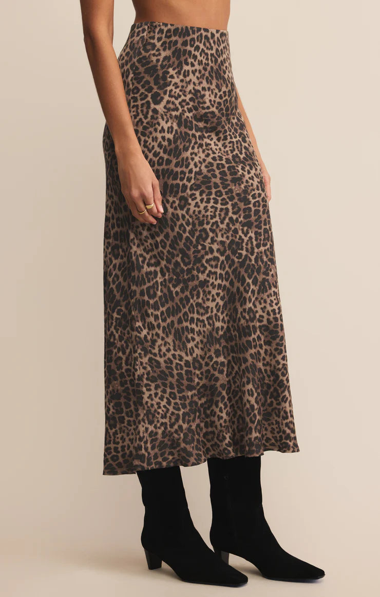 Z SUPPLY Izabel Leopard Skirt in desert tan
