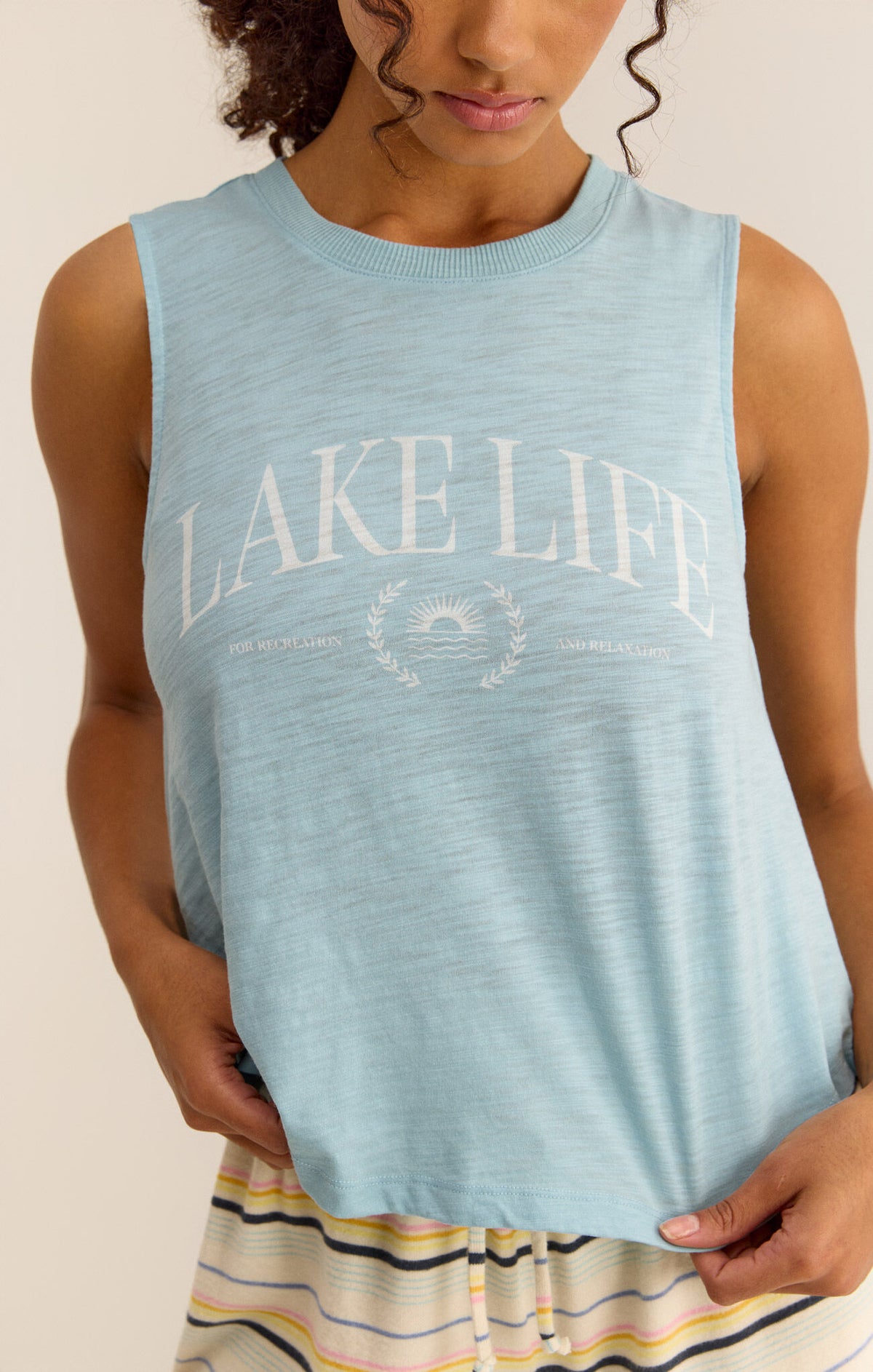 z supply kayla lake life tank in oceania-front detail view