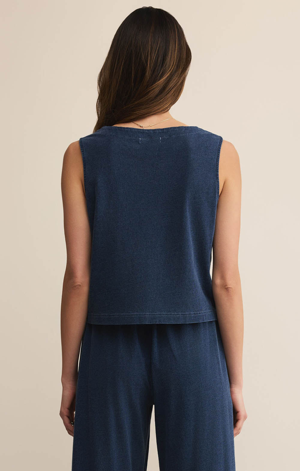 Z SUPPLY Solace Jersey Denim Top Indigo