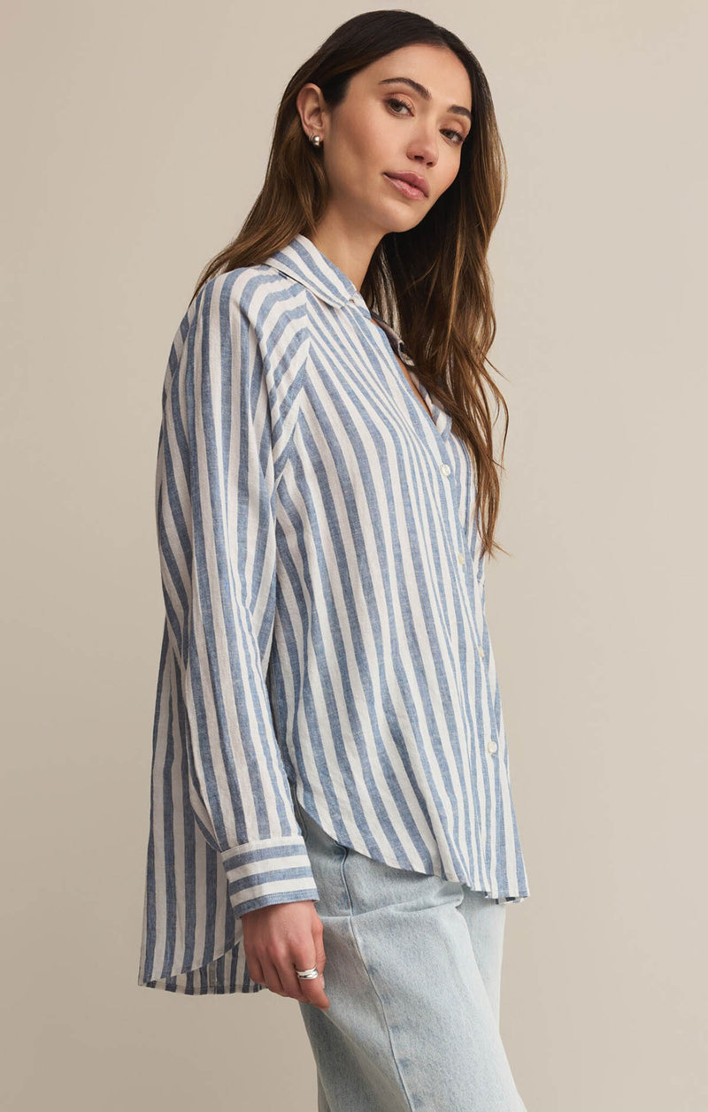 Z SUPPLY Perfect Linen Striped Top Boathouse