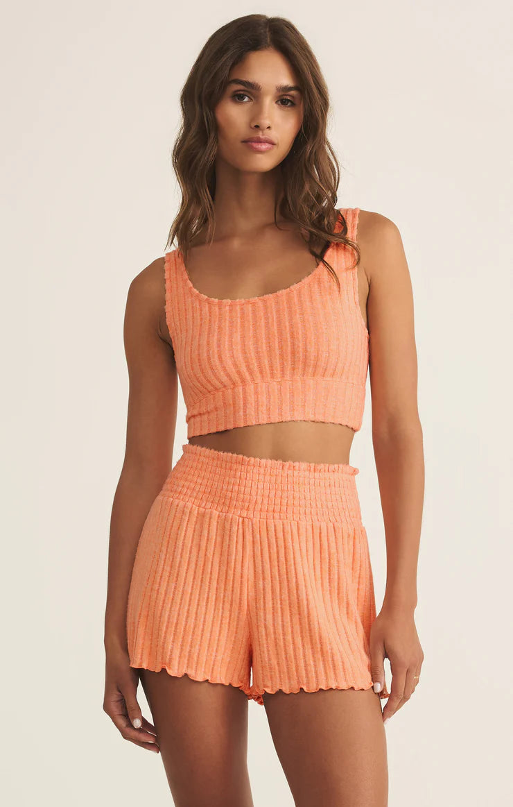 Z SUPPLY Zoe Rib Tank Bra in malibu orange