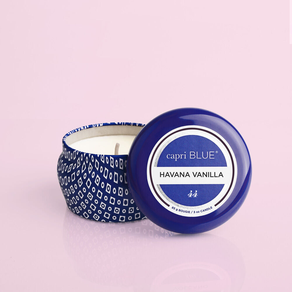capri blue signature mini tin candle in havana vanilla