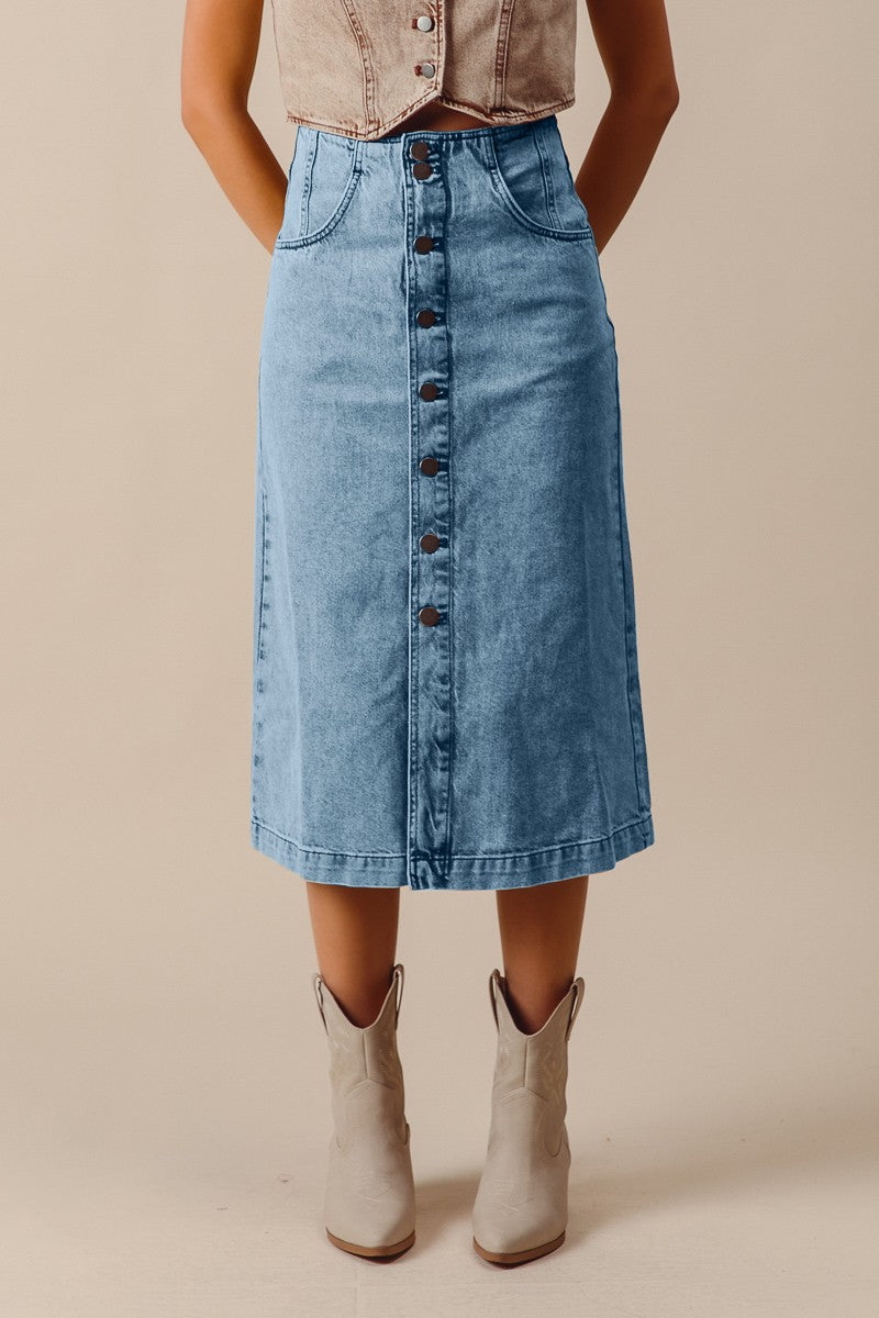 Harper Denim Midi Skirt