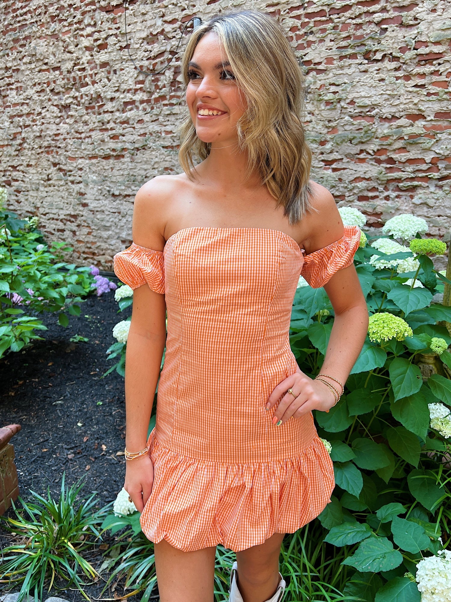 sismetry【orange】 back ribbon puff dress sismetry【orange】 back ribbon puff dress sismetry【orange】 back