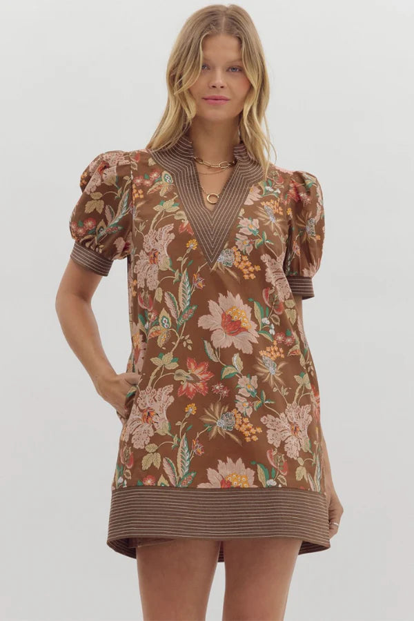 Blossom Trail Band Mini Dress