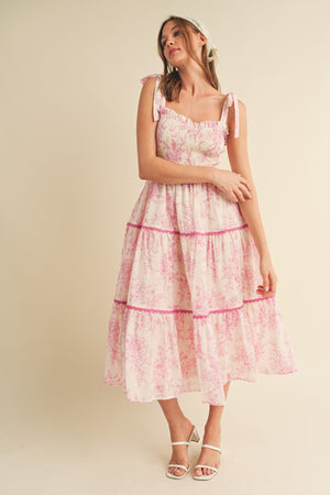 Cafe Patio Floral Midi Dress
