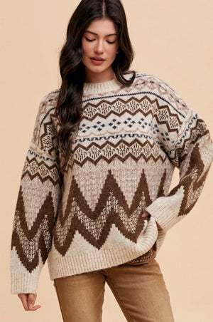 Fair Isle Loose Fit Sweater