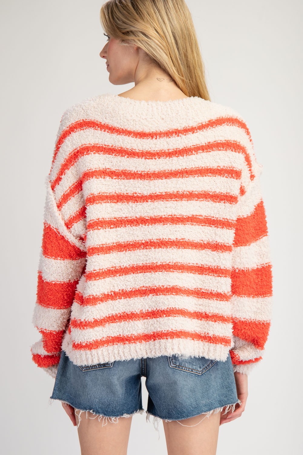 tennessee orange and white striped sweater-back