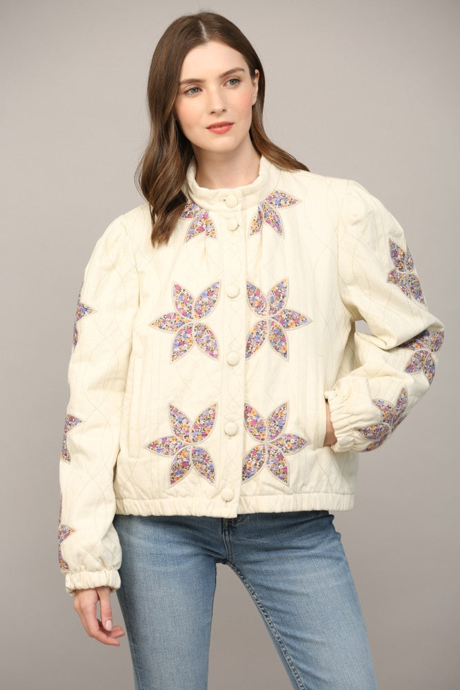 Autumn Petal Quilted Jacket
