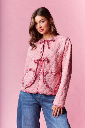 Quilted Heart Gingham Jacket