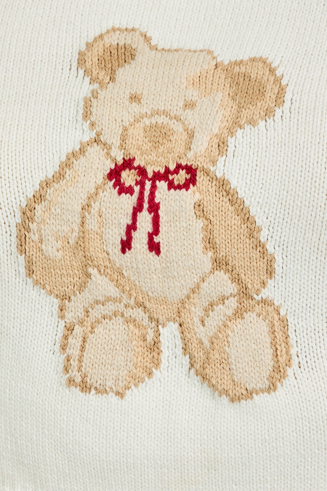 Teddy Bear Crop Sweater in white