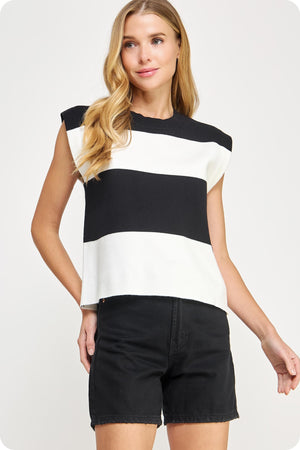 Stripe Block Knitted Top