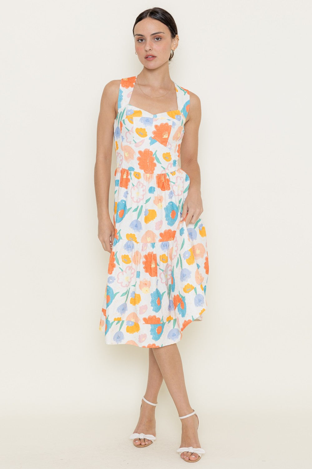 Keep The Flowers Midi Dress