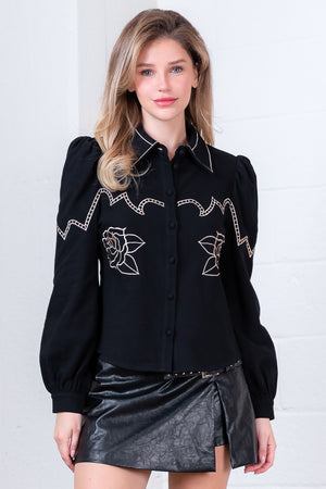 Rose Embroidery Shirt