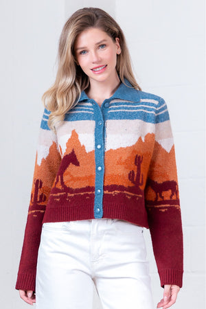 Desert Horizon Western Sweater Cardigan