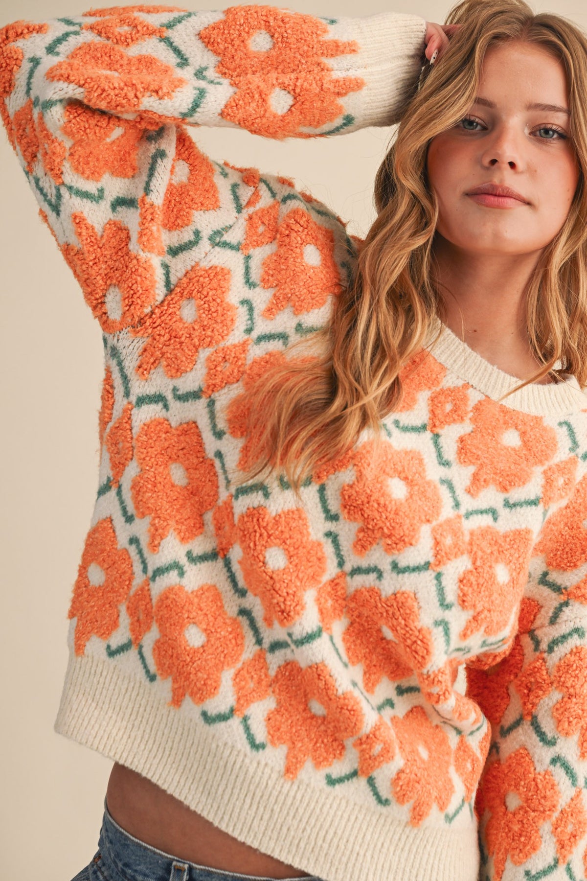 Cozy Blossom Fuzzy Sweater