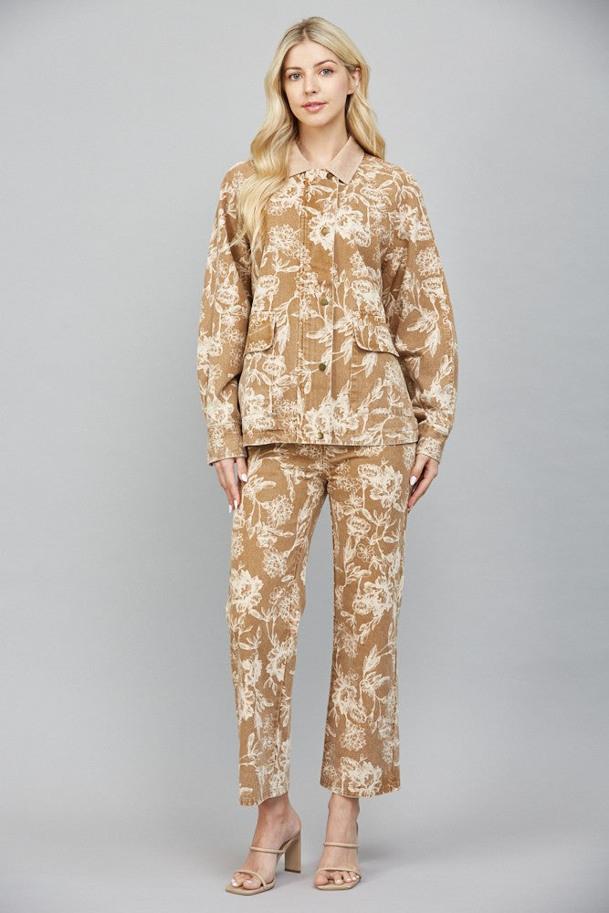 Golden Fields Floral Straight Leg Pants