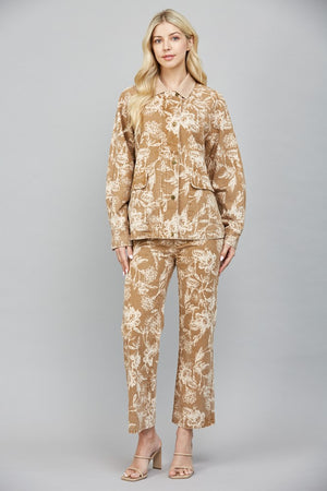 Golden Fields Floral Straight Leg Pants