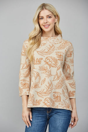 Harvest Floral Mock Neck Sweater