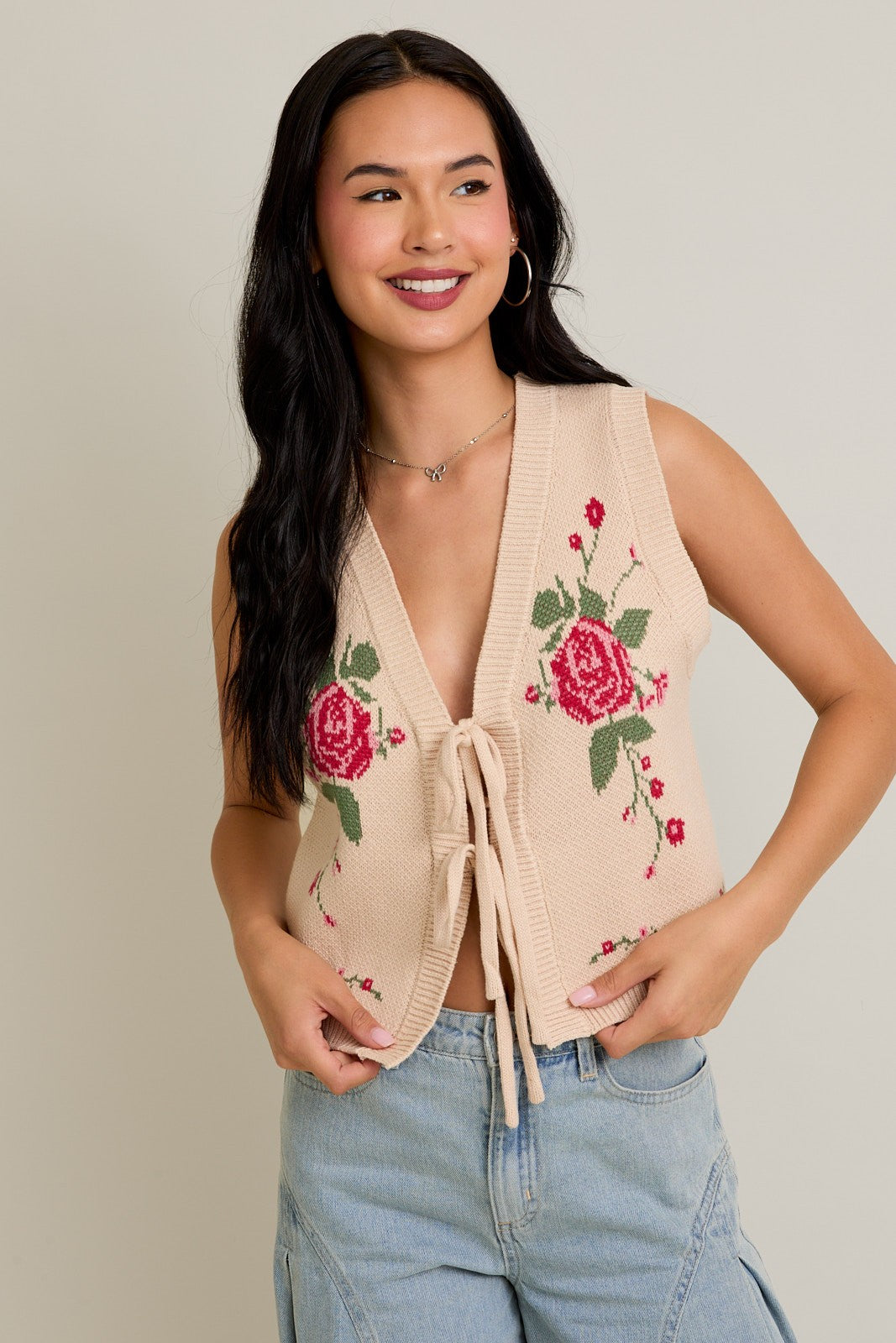 Blush Meadow Knit Vest
