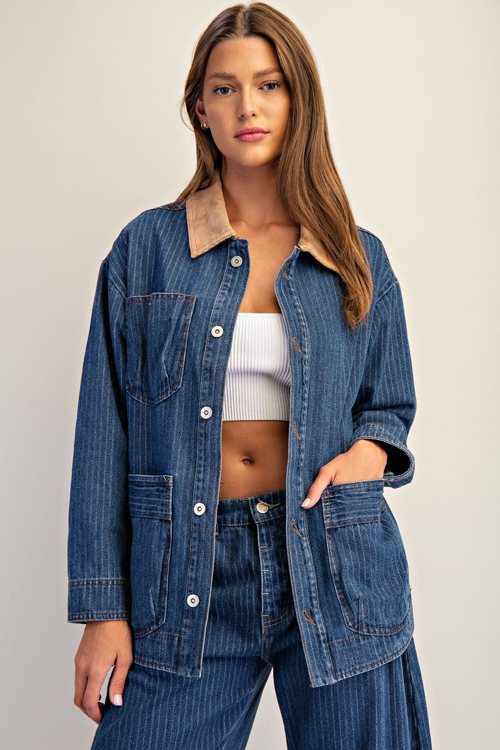 Heritage Stripe Corduroy Collar Jacket