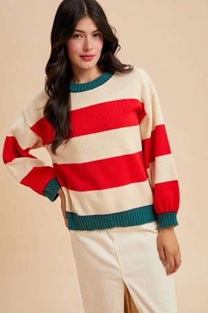 Merry Stripe Color Block Sweater