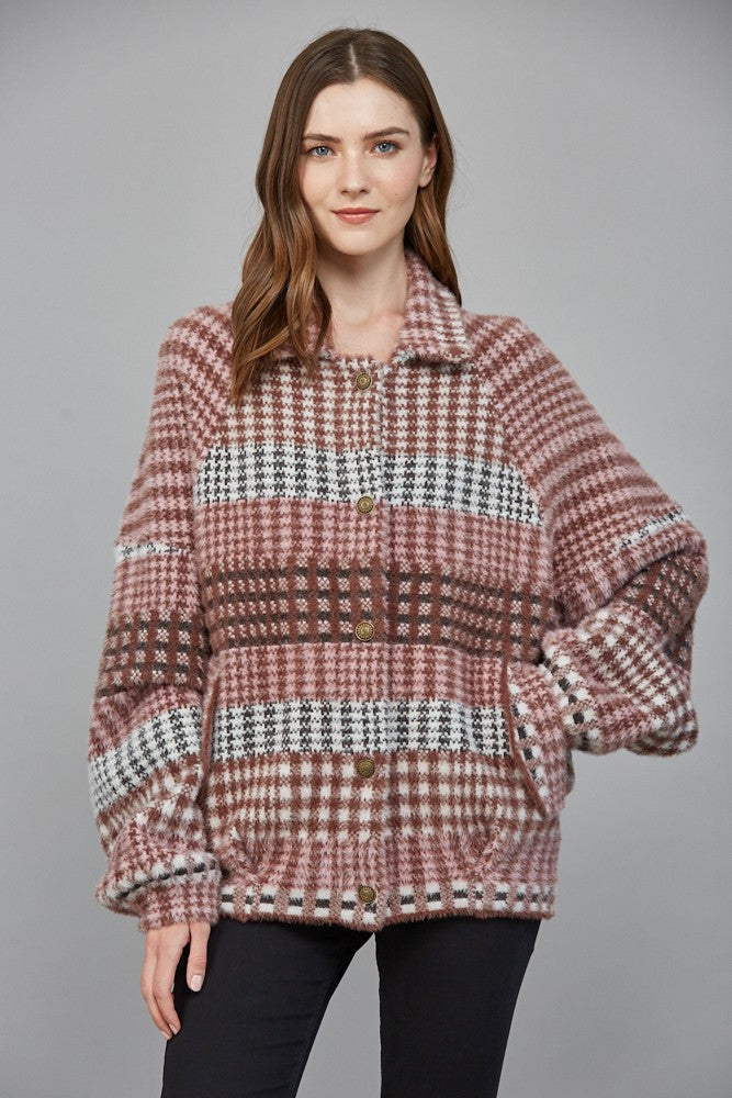 Cozy Plaid Fuzzy Jacket