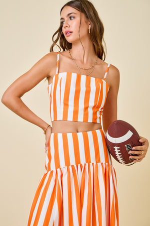 Game Day Striped Spirit Crop Top