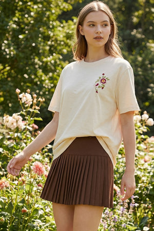 Floral Embroidery Tee