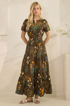 September Bloom Floral Tiered Maxi Dress