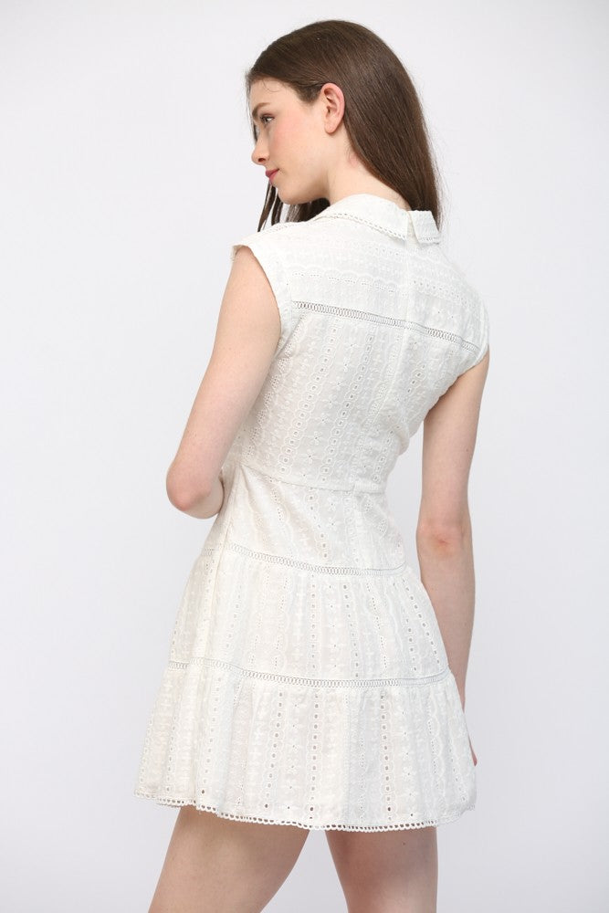 twist front mini dress Polka Dot Twist Front Mini Dress White/Black / Medium