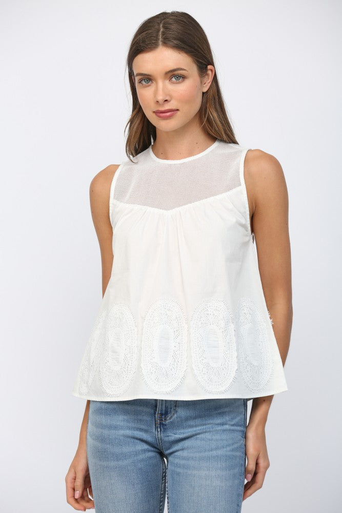 Delicate Sheer Appliqué Top
