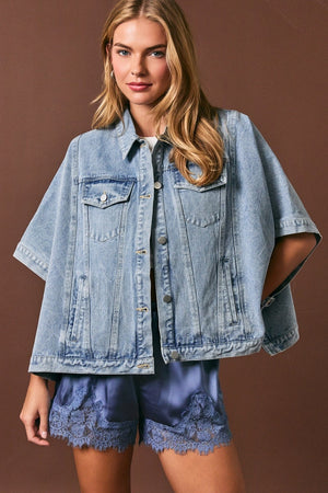 Easy Does It Denim Cape Jacket