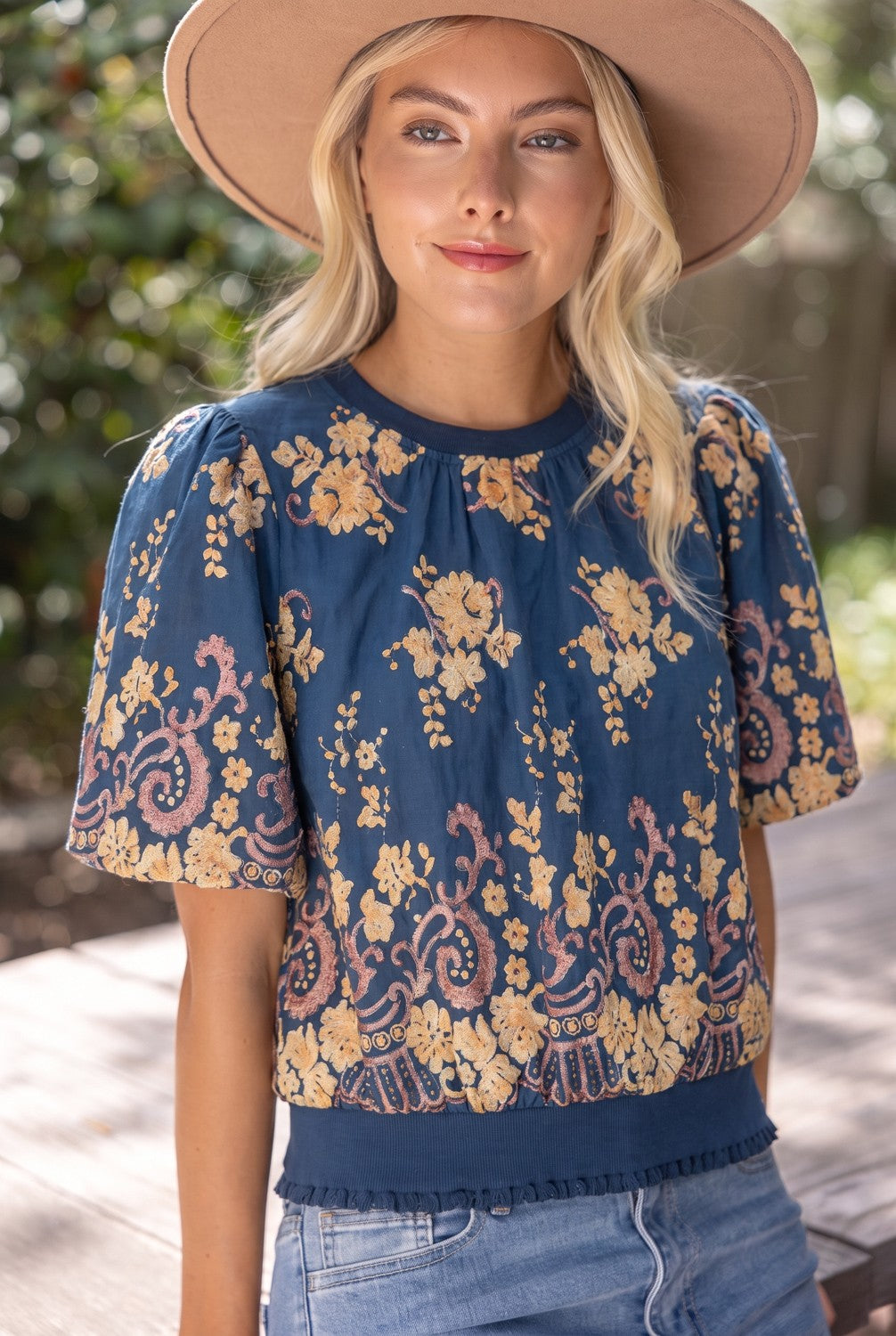 Autumn Garden Embroidered Top