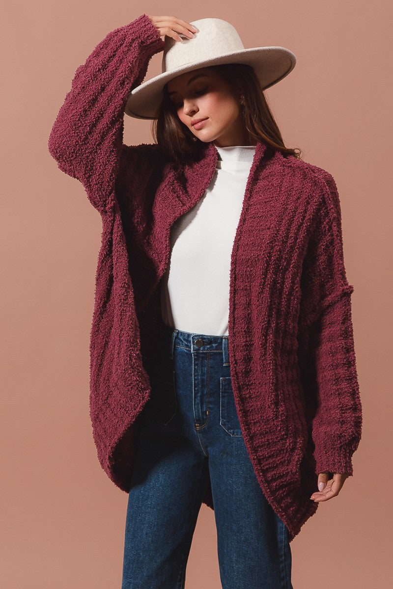 Fluffy Dolman Cocoon Cardigan