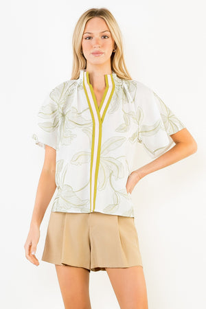 Leaf Flutter Sleeve Top