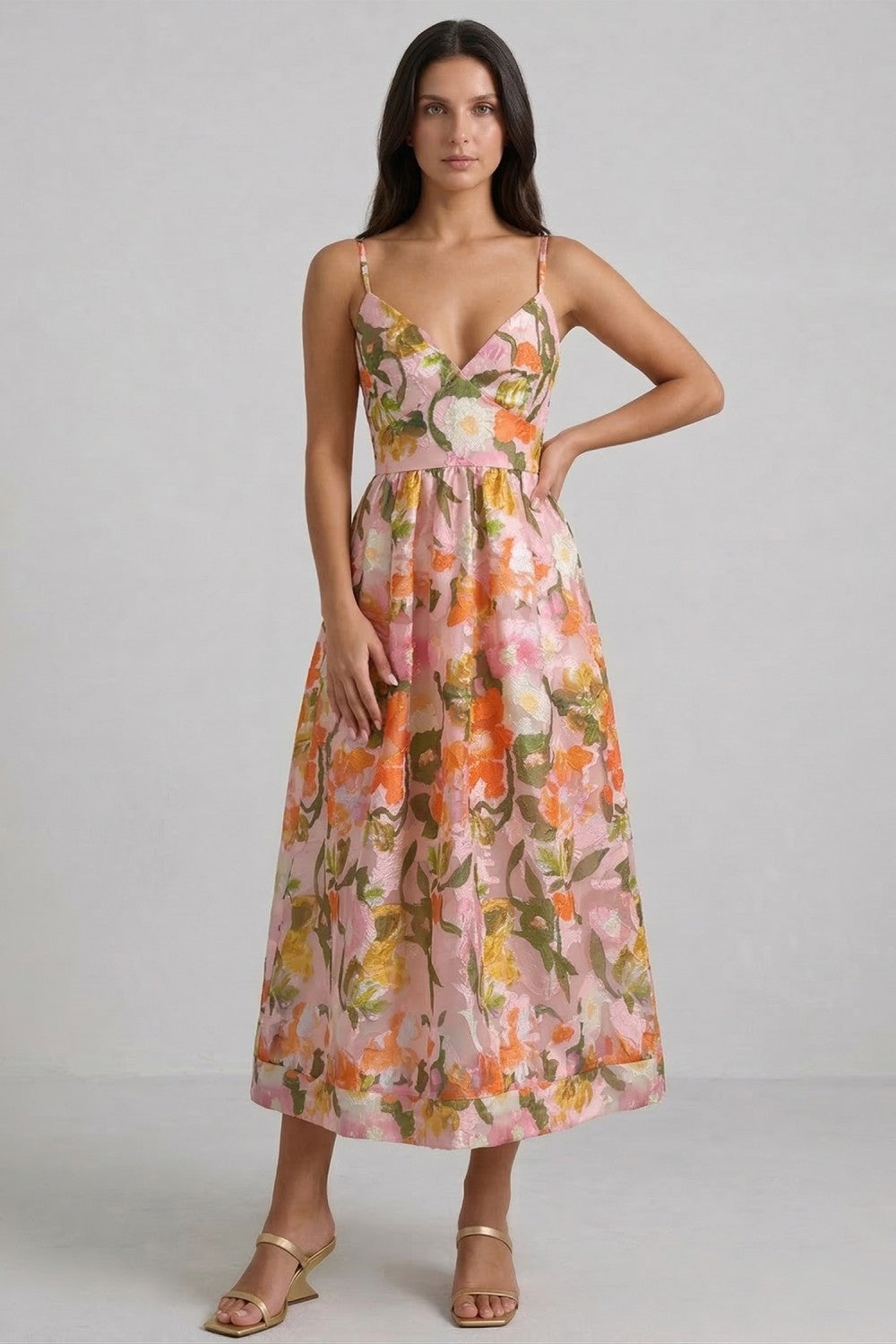 V-Neck Midi Sundress