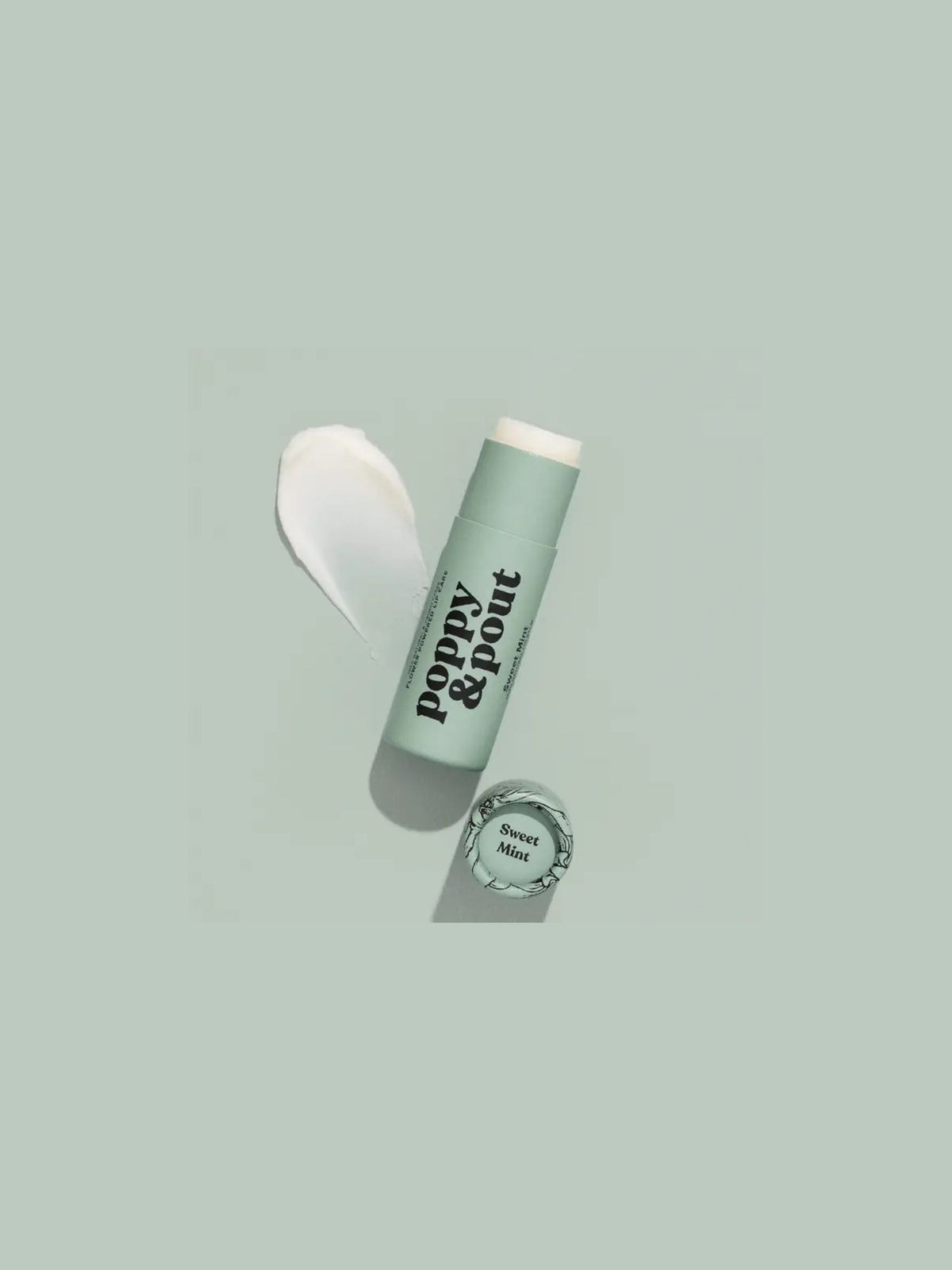 poppy & pout lip balm in sweet mint