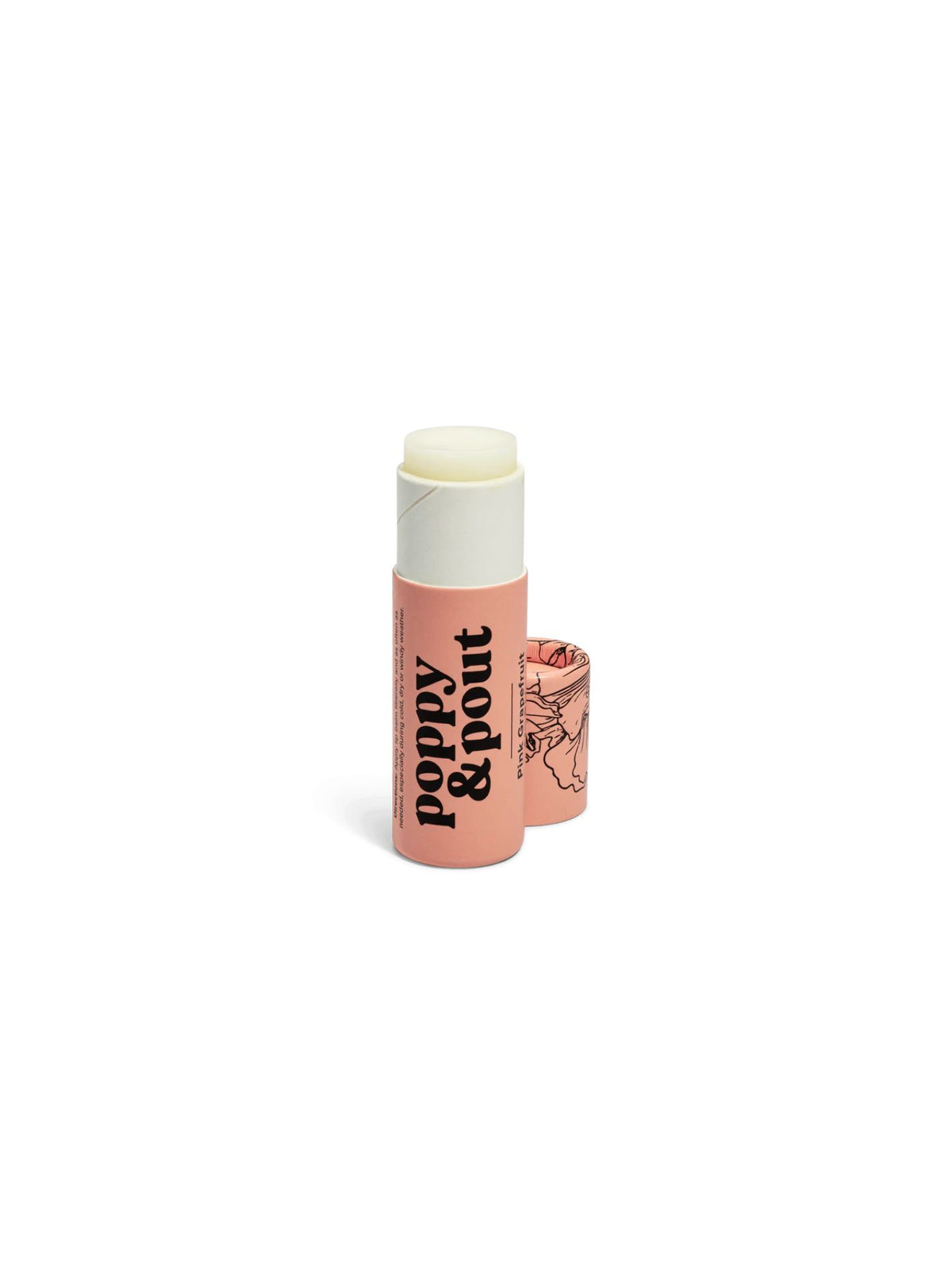 poppy & pout lip balm in pink grapefruit