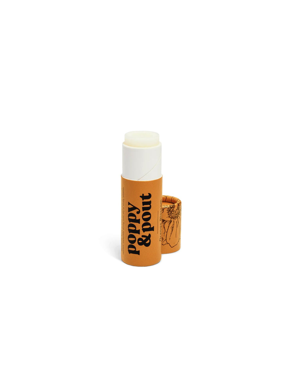 poppy & pout lip balm in orange blossom