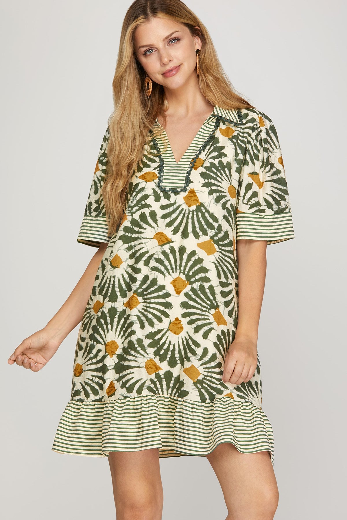 Olive Grove Collared Mini Dress