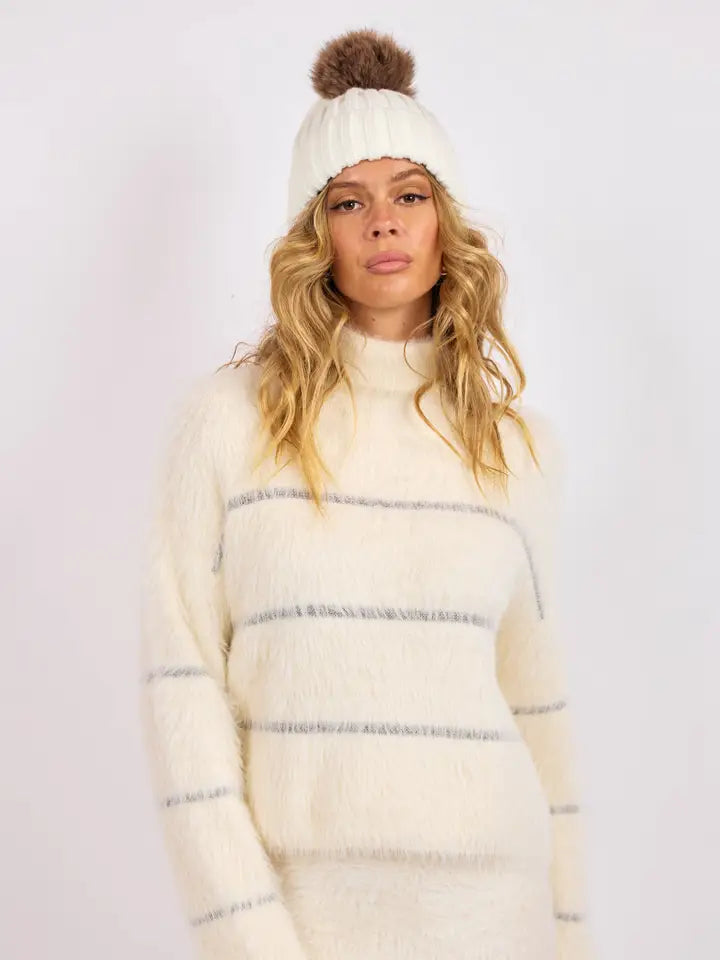 Martini Metallic Stripe Sweater