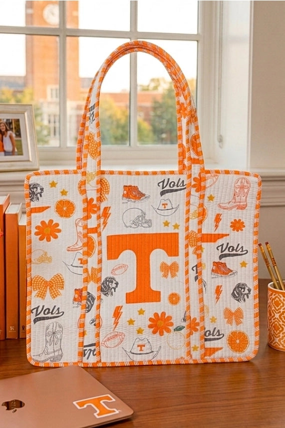 Sweet As Tennessee Tote Bag  orange white grey 