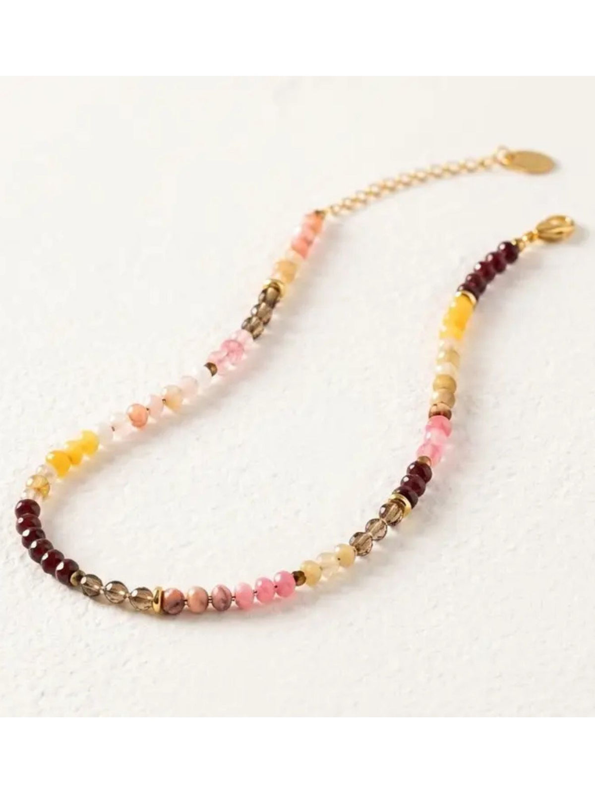 Natural Stone Necklace: Gold