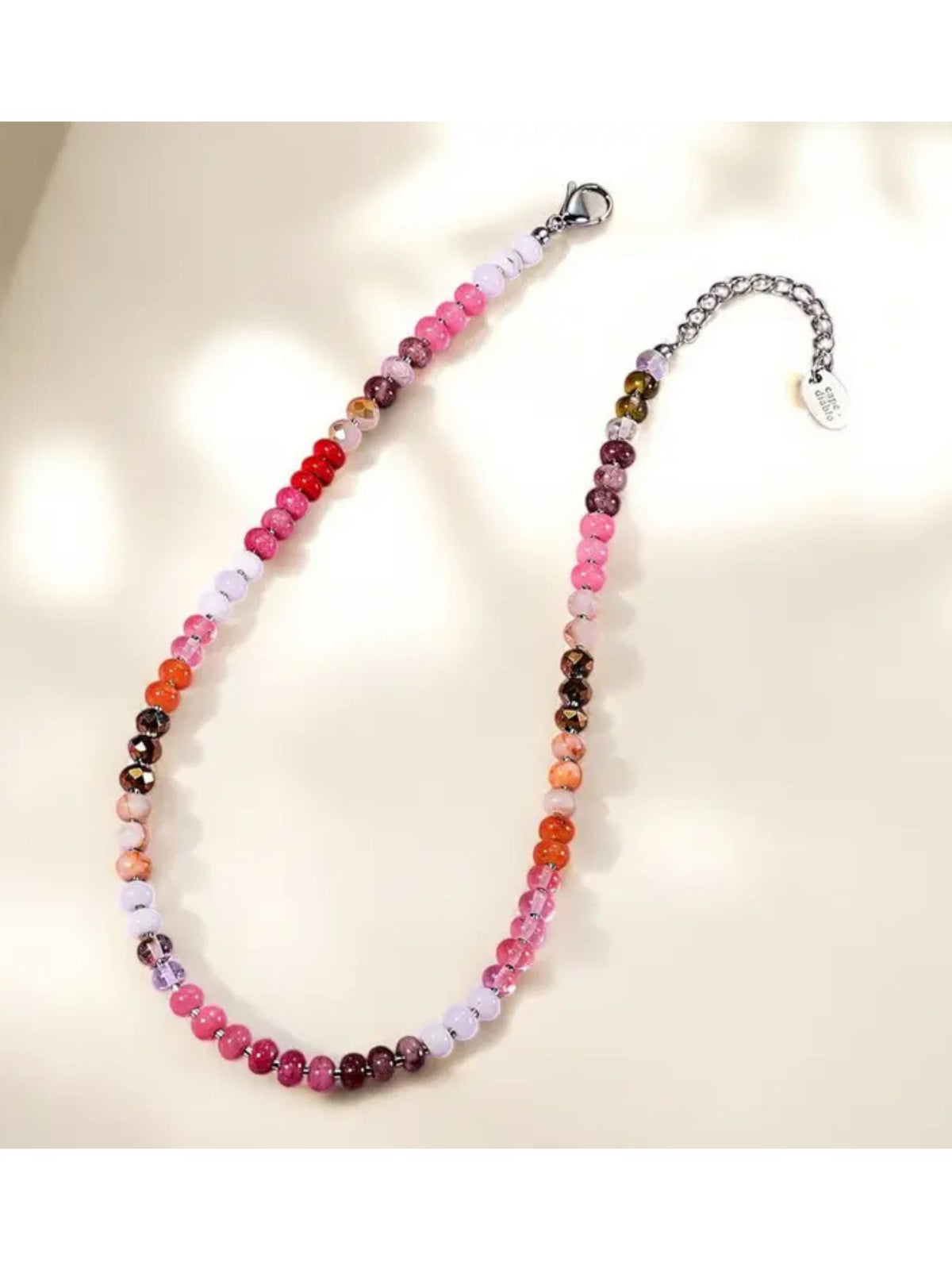 Natural Stone Necklace: Silver