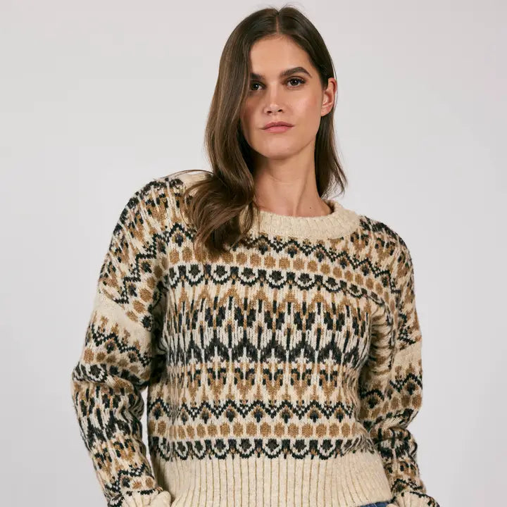 Rural Nordic Pattern Sweater in multi-front